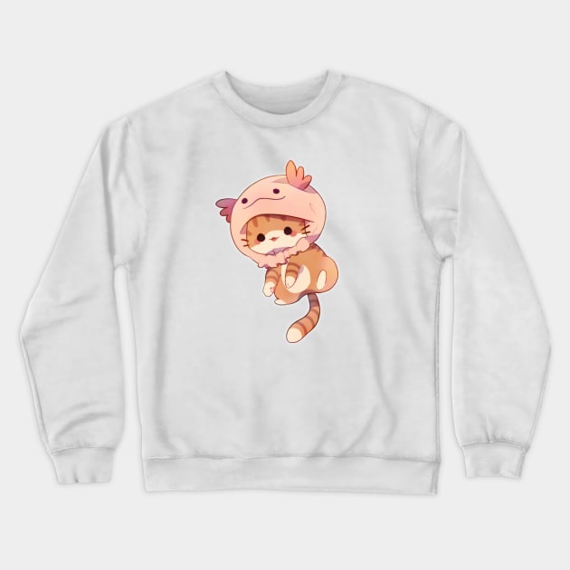 Axolotl Kitty Crewneck Sweatshirt by Cremechii